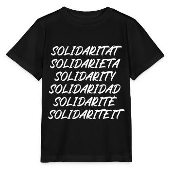 Solidarität - Stanley/Stella Kinder T-Shirt MINI CREATOR  - Schwarz - Vorne - Mikhail (115cm)