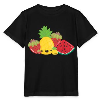 Fruit Party - Stanley/Stella Kinder T-Shirt MINI CREATOR  - Schwarz - Vorne - Mikhail (115cm)