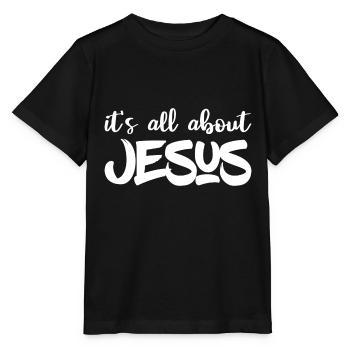 Conception chrétienne Tout tourne autour de Jésus - T-shirt bio MINI CREATOR Stanley/Stella Enfant - noir - Devant - Mikhail (115cm)
