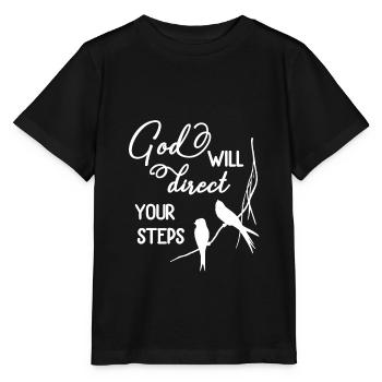Christian Design God will Direct Your Steps - Stanley/Stella MINI CREATOR Kids’ T-Shirt - black - Front - Mikhail (115cm)