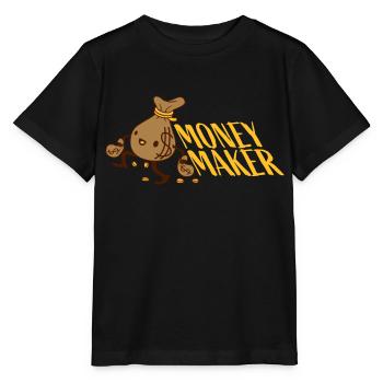 Money Maker glücklicher Geldsack - Stanley/Stella Kinder T-Shirt MINI CREATOR  - Schwarz - Vorne - Mikhail (115cm)