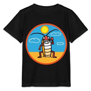 Kakerlake am Strand beim Sonnenbad - Stanley/Stella Kinder T-Shirt MINI CREATOR  - Schwarz - Vorne - Mikhail (115cm)