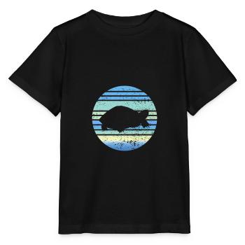 Tortue de mer - T-shirt bio MINI CREATOR Stanley/Stella Enfant - noir - Devant - Mikhail (115cm)