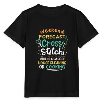 Cross Stich Handarbeiten - Stanley/Stella Kinder T-Shirt MINI CREATOR  - Schwarz - Vorne - Mikhail (115cm)