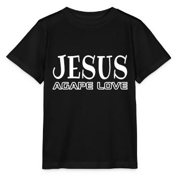 Christian Design Jésus, Agape Amour - T-shirt bio MINI CREATOR Stanley/Stella Enfant - noir - Devant - Mikhail (115cm)
