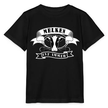 Melken ist immer - Stanley/Stella Kinder T-Shirt MINI CREATOR  - Schwarz - Vorne - Mikhail (115cm)