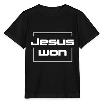 Conception chrétienne Jésus a gagné - T-shirt bio MINI CREATOR Stanley/Stella Enfant - noir - Devant - Mikhail (115cm)