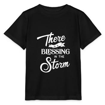 Conception chrétienne Il y a une bénédiction dans la tempête - T-shirt bio MINI CREATOR Stanley/Stella Enfant - noir - Devant - Mikhail (115cm)