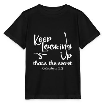 Christian Design Keep Looking Up Colossians 3 - Stanley/Stella MINI CREATOR Kids’ T-Shirt - black - Front - Mikhail (115cm)