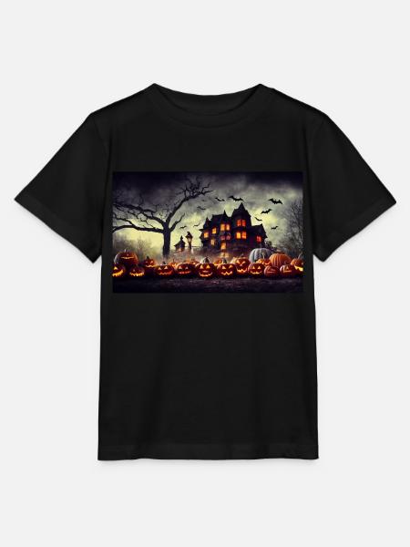 Paysage d’Halloween - T-shirt bio MINI CREATOR Stanley/Stella Enfant - noir