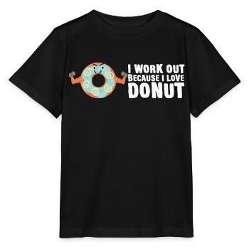 Ich trainiere, weil ich Donut liebe - Stanley/Stella Kinder T-Shirt MINI CREATOR  - Schwarz - Vorne - Mikhail (115cm)