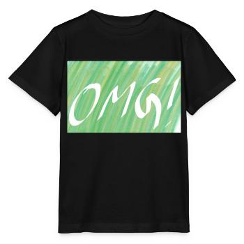 OMG! Grün Farbverlauf OMG - Stanley/Stella Kinder T-Shirt MINI CREATOR  - Schwarz - Vorne - Mikhail (115cm)