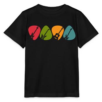 Guitar Pick Gift For Guitarist Retro Vintage - Stanley/Stella MINI CREATOR Kids’ T-Shirt - black - Front - Mikhail (115cm)