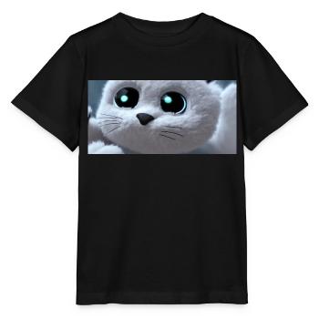 Le chat vous regarde - T-shirt bio MINI CREATOR Stanley/Stella Enfant - noir - Devant - Mikhail (115cm)