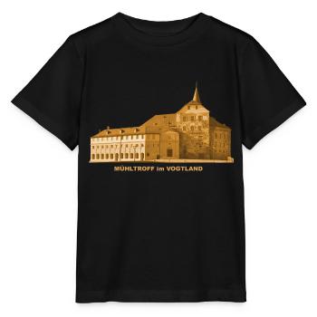 Mühltroff Schloss Vogtland Sachsen Wahrzeichen - Stanley/Stella Kinder T-Shirt MINI CREATOR  - Schwarz - Vorne - Mikhail (115cm)