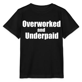 Surchargé de travail et sous-payé - T-shirt bio MINI CREATOR Stanley/Stella Enfant - noir - Devant - Mikhail (115cm)