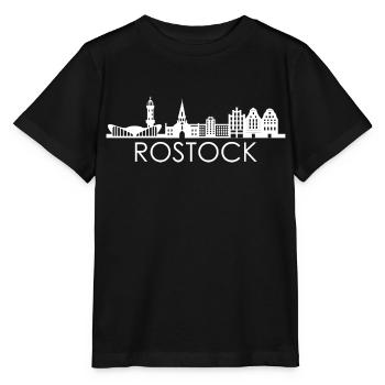 La ville de Rostock Skyline Allemagne Rostock - T-shirt bio MINI CREATOR Stanley/Stella Enfant - noir - Devant - Mikhail (115cm)