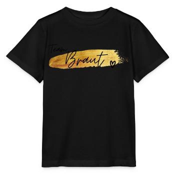 Team Braut Team Bride - Stanley/Stella Kinder T-Shirt MINI CREATOR  - Schwarz - Vorne - Mikhail (115cm)