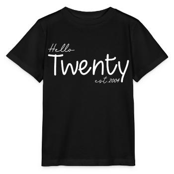 Hello Twenty est 2004 - Feiern Sie Ihren 20. Geburtstag - Stanley/Stella Kinder T-Shirt MINI CREATOR  - Schwarz - Vorne - Mikhail (115cm)