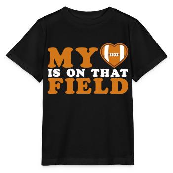 Mon cœur est sur ce terrain Football Maman - T-shirt bio MINI CREATOR Stanley/Stella Enfant - noir - Devant - Mikhail (115cm)