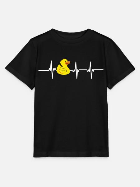 Battement de cœur canard - T-shirt bio MINI CREATOR Stanley/Stella Enfant - noir