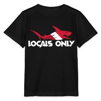 Local Only Red White Diving Flag Great White Shark - Stanley/Stella Kinder T-Shirt MINI CREATOR  - Schwarz - Vorne - Mikhail (115cm)