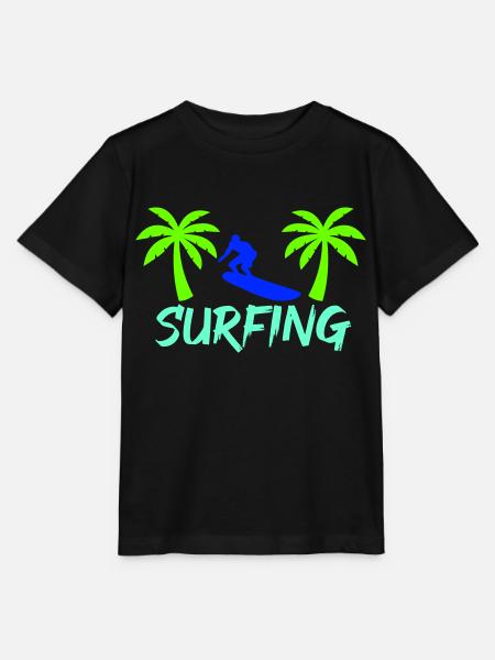 surfing - Stanley/Stella Kinder T-Shirt MINI CREATOR - Schwarz