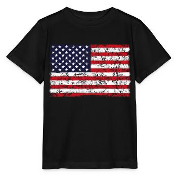 DRAPEAU DE L’AMÉRIQUE rétro - T-shirt bio MINI CREATOR Stanley/Stella Enfant - noir - Devant - Mikhail (115cm)