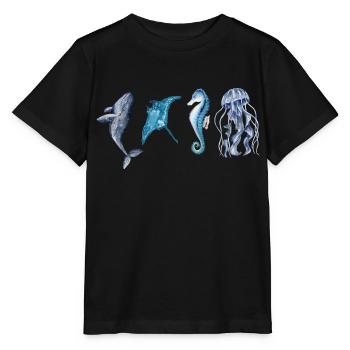 les animaux de l’océan - T-shirt bio MINI CREATOR Stanley/Stella Enfant - noir - Devant - Mikhail (115cm)