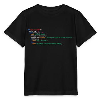 Coffee, Programming, Funny, Coffee - Stanley/Stella MINI CREATOR Kids’ T-Shirt - black - Front - Mikhail (115cm)
