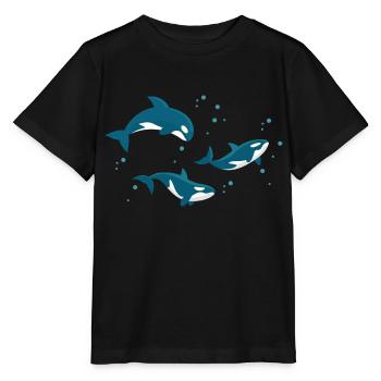 killer whale heart Design for a killer whale lover - Stanley/Stella Kinder T-Shirt MINI CREATOR  - Schwarz - Vorne - Mikhail (115cm)