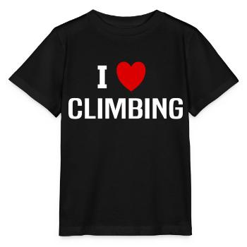 I love Climbing - T-shirt bio MINI CREATOR Stanley/Stella Enfant - noir - Devant - Mikhail (115cm)