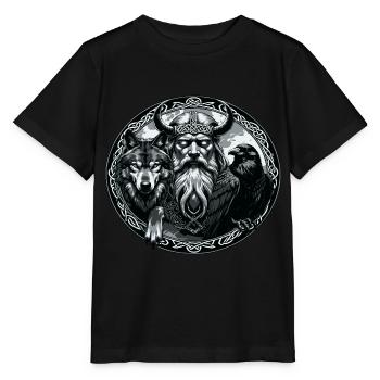 Odin Viking Valhalla Viking Marteau Thor Odin - T-shirt bio MINI CREATOR Stanley/Stella Enfant - noir - Devant - Mikhail (115cm)