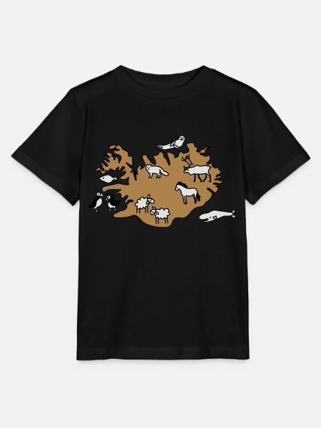 island Karte Tiere - Stanley/Stella Kinder T-Shirt MINI CREATOR  - Schwarz
