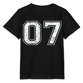07 dans blanc in Used Look - T-shirt bio MINI CREATOR Stanley/Stella Enfant - noir - Devant - Mikhail (115cm)