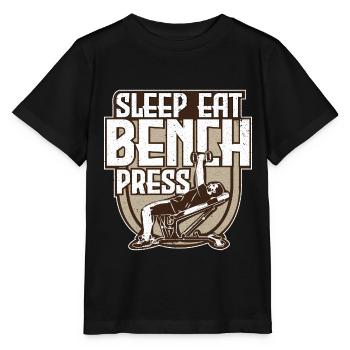 Bench press fitness gift - Stanley/Stella MINI CREATOR Kids’ T-Shirt - black - Front - Mikhail (115cm)