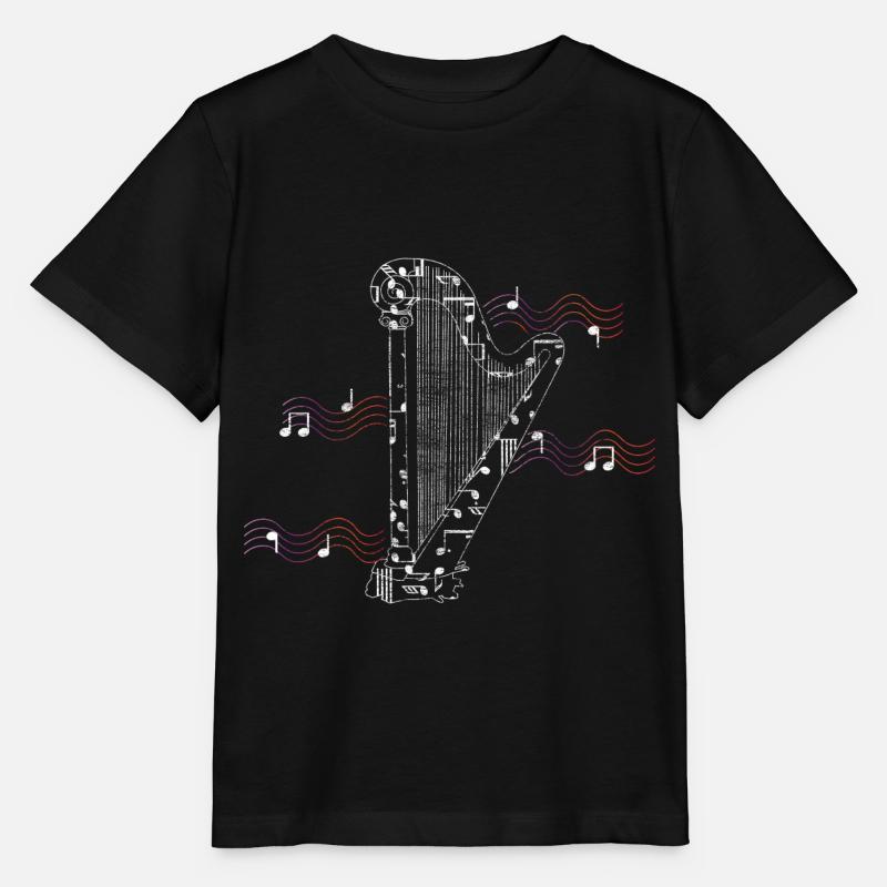 Harfe Saiteninstrument Musical - Stanley/Stella Kinder T-Shirt MINI CREATOR  - Schwarz