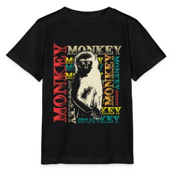 Monkey monkey chimp gift - Stanley/Stella MINI CREATOR Kids’ T-Shirt - black - Front - Mikhail (115cm)