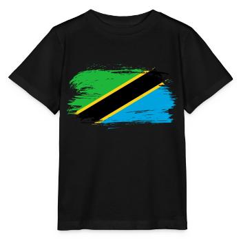 Tanzania flag flag - Stanley/Stella MINI CREATOR Kids’ T-Shirt - black - Front - Mikhail (115cm)