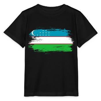 Uzbekistan flag flag - Stanley/Stella MINI CREATOR Kids’ T-Shirt - black - Front - Mikhail (115cm)