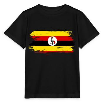 Uganda flag flag - Stanley/Stella MINI CREATOR Kids’ T-Shirt - black - Front - Mikhail (115cm)