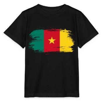 Cameroon flag flag - Stanley/Stella MINI CREATOR Kids’ T-Shirt - black - Front - Mikhail (115cm)