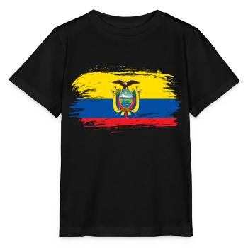 Ecuador flag flag - Stanley/Stella MINI CREATOR Kids’ T-Shirt - black - Front - Mikhail (115cm)
