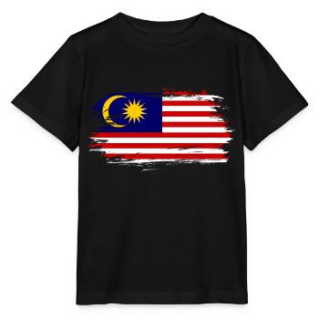 Malaysia flag flag - Stanley/Stella MINI CREATOR Kids’ T-Shirt - black - Front - Mikhail (115cm)