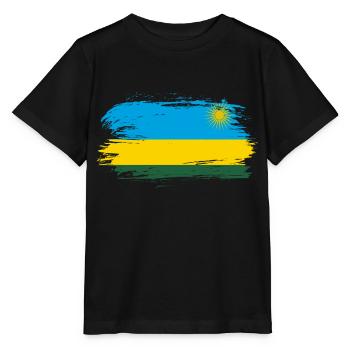 Rwanda flag flag - Stanley/Stella MINI CREATOR Kids’ T-Shirt - black - Front - Mikhail (115cm)