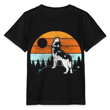 Wolf Pack Wild Animal Gift - Stanley/Stella MINI CREATOR Kids’ T-Shirt - black - Front - Mikhail (115cm)