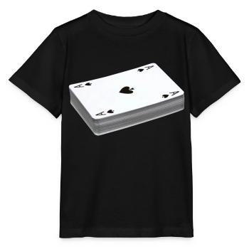 Pile de cartes - T-shirt bio MINI CREATOR Stanley/Stella Enfant - noir - Devant - Mikhail (115cm)