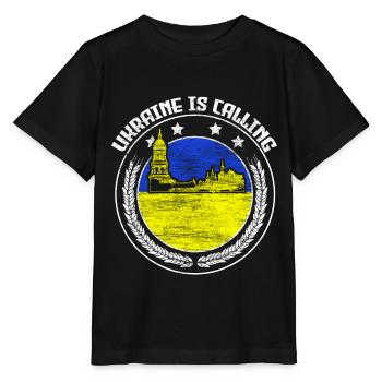 Ukraine Coat of Arms Origin - Stanley/Stella MINI CREATOR Kids’ T-Shirt - black - Front - Mikhail (115cm)