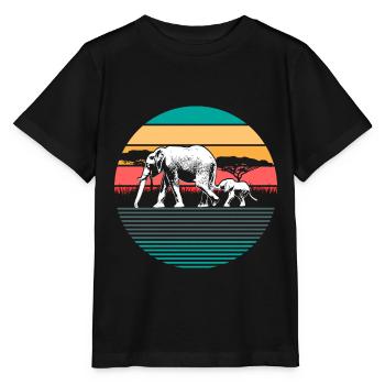 Elefant Geschenk - Stanley/Stella Kinder T-Shirt MINI CREATOR  - Schwarz - Vorne - Mikhail (115cm)