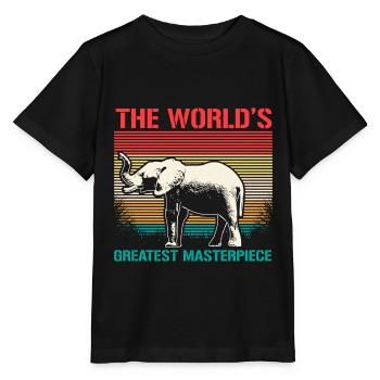 Elefant Rüssel Geschenk - Stanley/Stella Kinder T-Shirt MINI CREATOR  - Schwarz - Vorne - Mikhail (115cm)